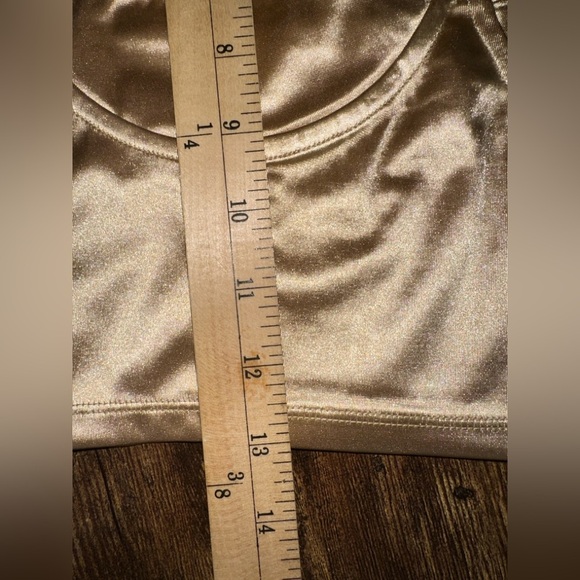 Free People Top Womens Small Latte Casino Royal Brami Crop Smocked Back Y2K NEW - Picture 8 of 10